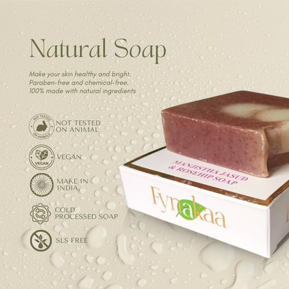 Manjistha Jasud Rosehip Cold Processed Handmade Natural Organic Premium Bar soap