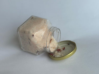 bath salt with rose petal and Ylang Ylang essential oils