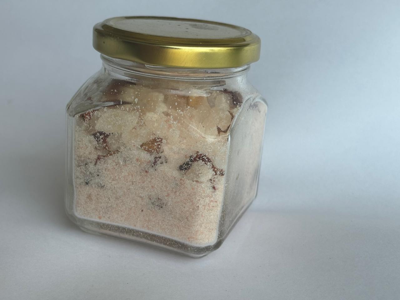 bath salt with rose petal and Ylang Ylang essential oils